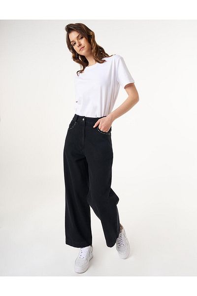 KYR Black Marine Fit Denim Trousers