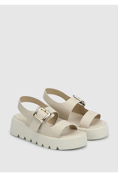Provoq Ecru Women's Flat Sandals