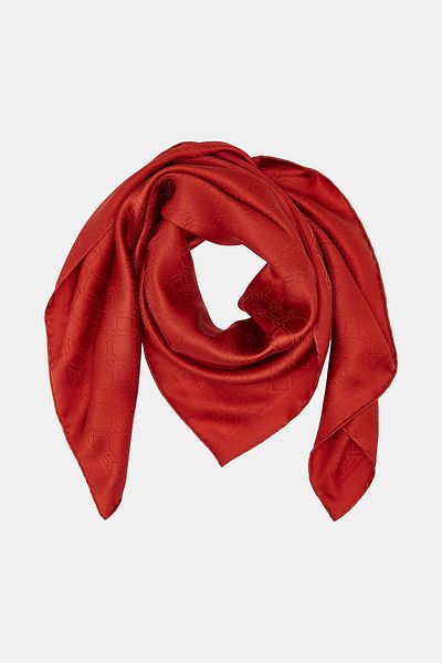 Vakko Special Collection 100% Silk Monogram Printed Scarf