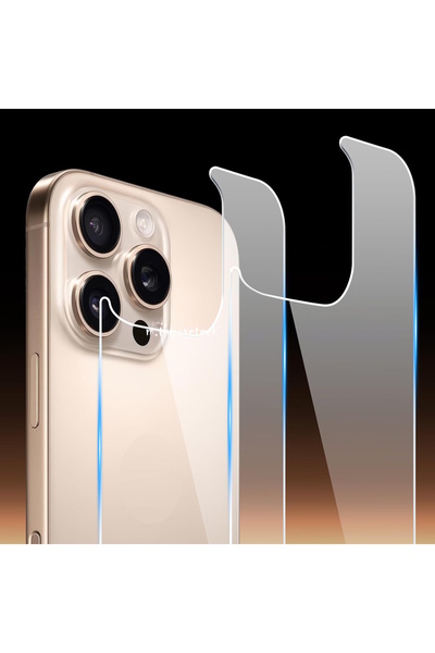 m.tk moveteck iPhone 16 Pro Max Şeffaf Kaplama Arka ve Yan Çerceve Full Body Esnek Kasa Koruyucu hydrojel Çizilmez