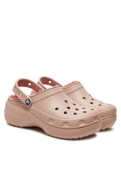 Crocs crocs women's flip-flops 207938 CLASSIC PLATFORM LINED CLOG W pink
