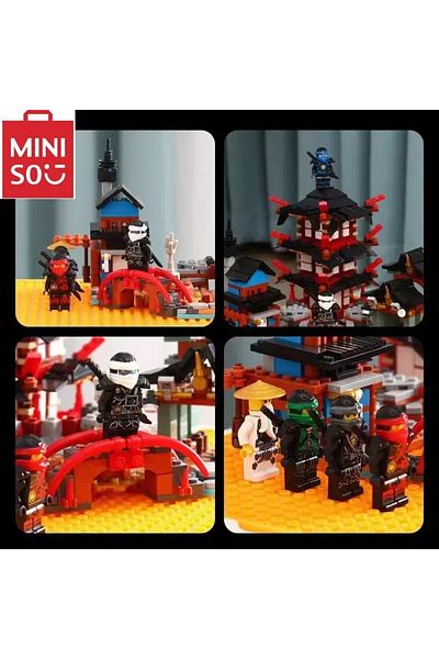 Choice No Original Box MINISO Disney DIY 737pcs Temple of Ninja Smaller 70751 Version Building Blocks Set C