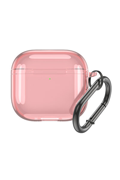 APWIKOGER حافظة سماعة أذن شفافة وردية اللون من مادة TPU الناعمة لسماعات Apple...