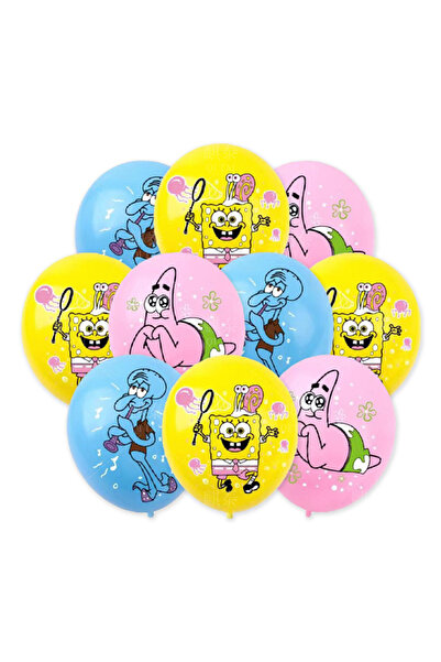 Choice عبوة واحدة من 10 قطع من بالونات اللاتكس لتزيين حفلات سبونج بوب وباتريك ستار وأخطبوط وأخ