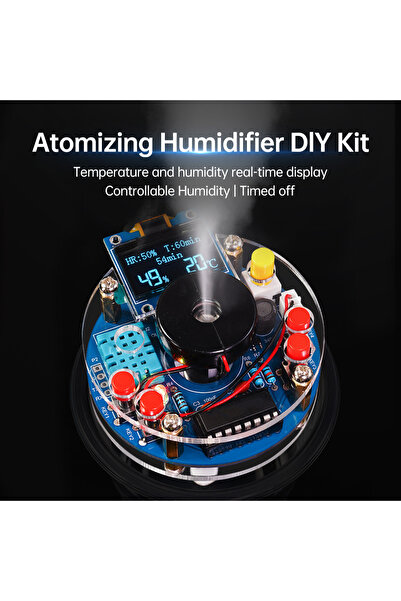 Choice جهاز ترطيب الهواء الإلكتروني DIY مع شاشة OLED وUSB ودرجة الحرارة والرط...