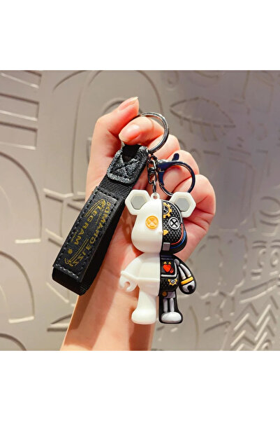 Choice1 سلسلة مفاتيح على شكل دب ميكانيكي بسيط أبيض اللون، دمية لطيفة، حقيبة، ...