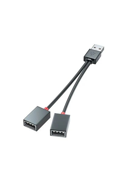 Choice black Car Mounted 1 to 2 USB Branching Multi-functional Adapter for Mobile Phones, Tablets, and Exte