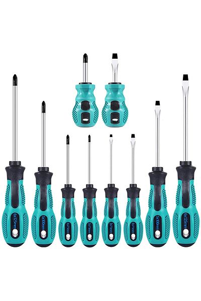 Choice 10pcs Repair Tool Set - Magnetic Precision Screwdriver Kit with Phillips and Flat Head, Non-Slip Han