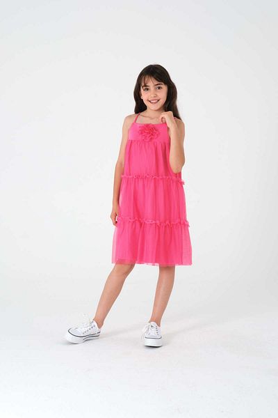 Kyron Girl's Tulle Dress / with Pink and Orange Color Options / Stylish and Elegant Design
