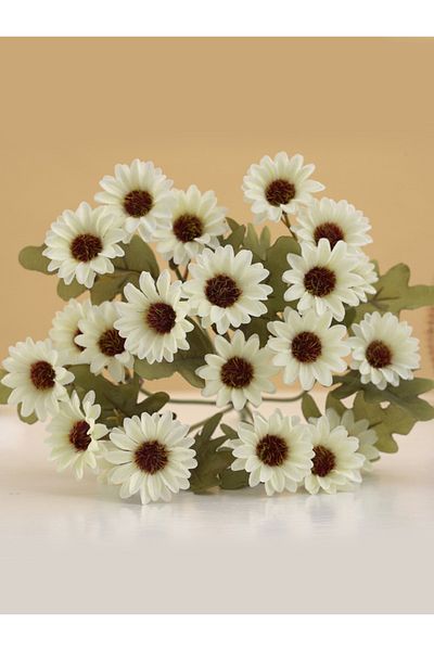 Choice Beige 21 Heads Artificialflower Autumn Silk Daisy Bouquet Decor Vase Home Wedding Decor Household Pr