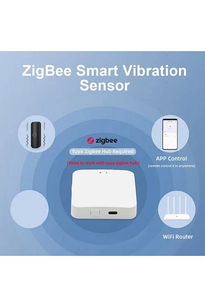 Choice مستشعر الاهتزاز Zigbee، تنبيه Tuya APP، إنذار صدمة الحركة في الوقت الفعلي، سجل التاريخ...