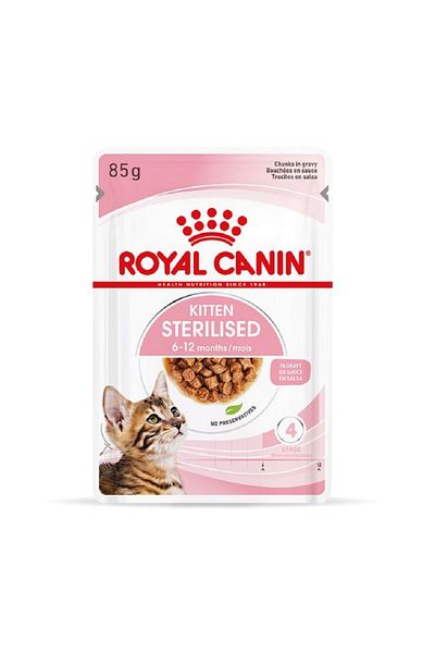 Royal Canin Royal Canin Chunks in Gravy Sterilised Kitten Food Pouch - 85 g - Pack of 12