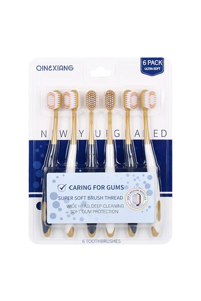 Choice 6PCS 6pcs Toothbrush Medium Soft Bristle Teeth Whitening Family Toothbrushes Dental Oral Care For Tr
