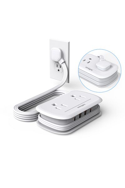 JcBlaon 3.6ft 8-in-1 Power Strip Multi Tap Universal Us Plug With 4 Ac Outlets 4 Usb Ports(2 TYPE-C) 3.6ft E