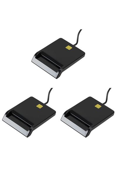 ALLOYSEED 3 Pcs Usb Smart Card Reader Stable Operation Reliable Simplicity For Dnie Atm Cac Ic Id Sim Card Clo