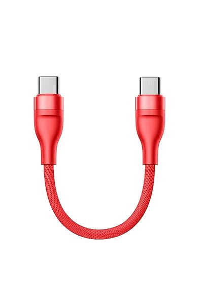 Choice3 C to C -Red 65W Type C Fast Data Cable Short Cord USB C PD Fast Charging For iPhone Samsung MacBook