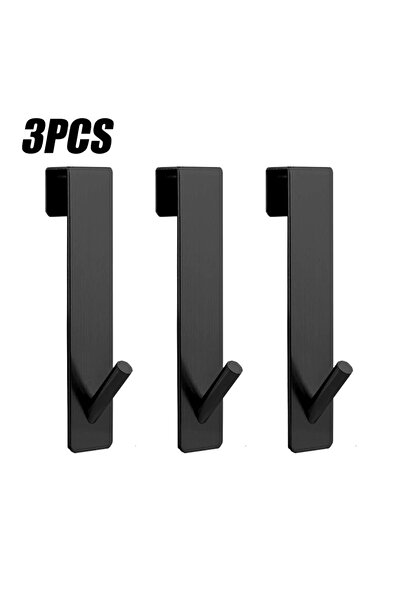 Choice 13.3 سم أسود - 3 قطع خطاف خلفي لباب دش الحمام من الفولاذ المقاوم للصدأ...