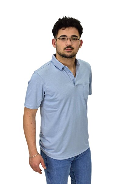 Raymons Ανδρικό μπλουζάκι με γιακά πόλο Mercerized με τσέπη 6270 BGL-ST04535