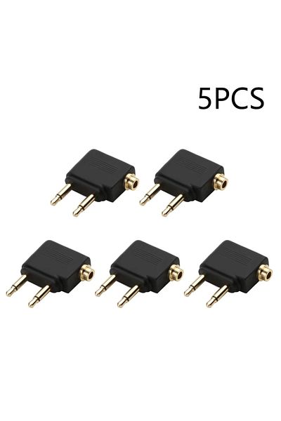 Choice 5 Pcs B 1-5pcs Audio Adapter 3.5mm Plug Jack Airline Airplane Earphone Headphone Audio Adapter For A