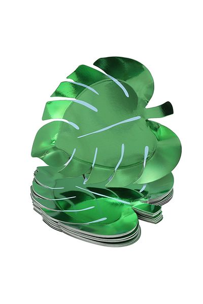 Choice 10pcs 001a6361 5/10pcs 9 Inch Palm Leaves Plates Hawaiian Themed Paper Plates For Tropical Luau Part