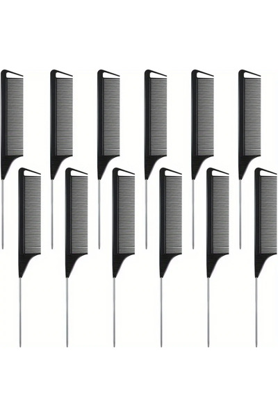 Choice 12 قطعة سوداء 12 قطعة/24 قطعة مشط ذيل فأر مع أسنان من ألياف الكربون ال...