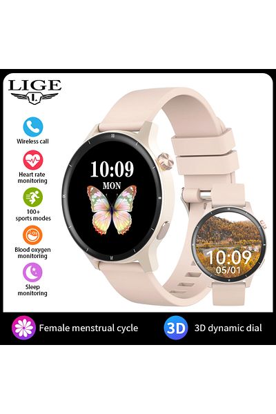Choice pink LIGE Smart Watch Women Men Bluetooth Call Watches Sports Fitness Bracelet Female Health 3D Dyna