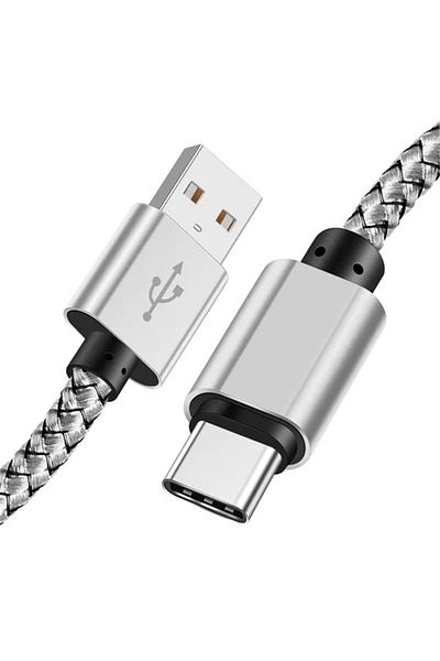 Choice 1m WHITE Nylon Data Cable Fast Charger USB A to Type C Charging Cable For Huawei Samsung Android p