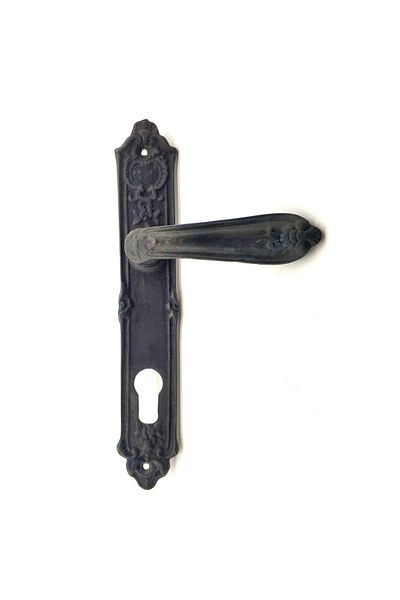 Easy Tedarik Antique Style Decorative Brass Floral Yale Door Handle - 240x40 Mm, Oxide