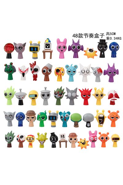 Choice no box 01 48pcs/set Sprunki Incredibox Action Figure Model Toys 5cm