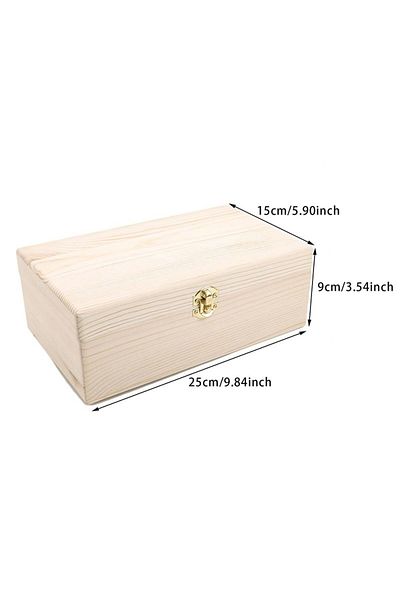 Choice wood 25x15x9cm Home Storage Box Natural Wooden With Lid Golden Lock Postcard Organizer Handmade Craf