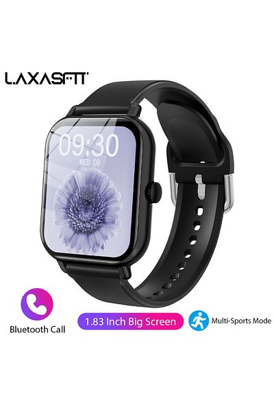 LAXASFIT Black LAXASFIT 2025 New Bluetooth Answer Phone Smart Watch Men's Touch Talk Fitness Tracker Women's