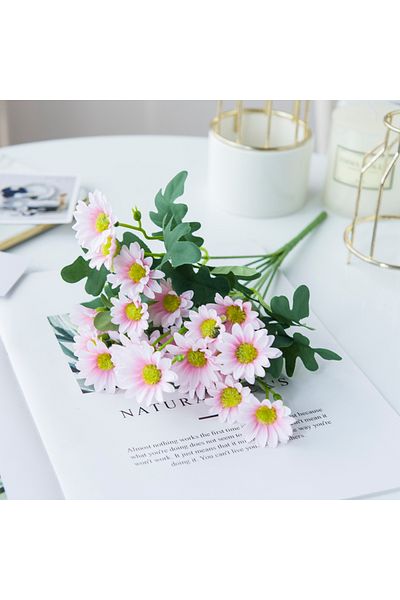Choice Pink 21 Heads Artificialflower Autumn Silk Daisy Bouquet Decor Vase Home Wedding Decor Household Pro