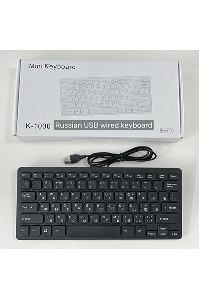 Choice لوحة مفاتيح صغيرة سلكية K1000 Ru Bk يابانية ألمانية روسية فرنسية إسبانية USB لغة 78 مفتاحًا للمكتب