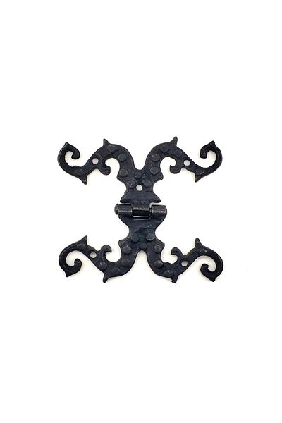 Easy Tedarik Antique Style Decorative Brass Ornate Hinge - 100X90 Mm, Oxide