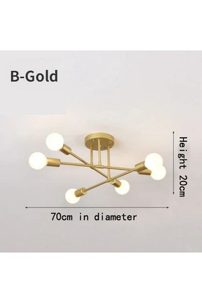 Choice B-gold Nordic Minimalist Pendant Light Ceiling Lamp Led Chandelier Suitable For Bedrooms Living Room