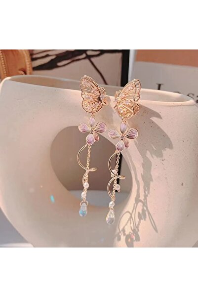 Choice AEH60733 Korean Elegant Butterfly Earrings For Women Exquisite Crystal...