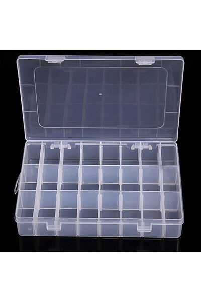 Choice 24 Compartment 10/15/24/36 Grids Plastic Organizer Box Storage Container Jewelry Box With Adjustable