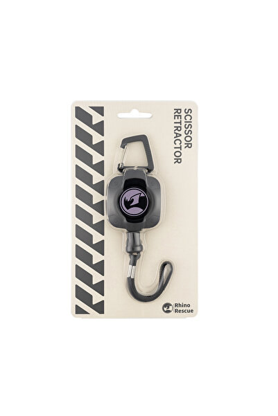 Choice سلسلة مفاتيح قابلة للسحب بمقص إنقاذ وحيد القرن الأسود، حامل شارات متين...