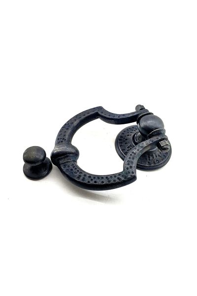 Easy Tedarik Antique Style Decorative Brass Hammered Door Knob, Taktak - 150X105 Mm, Oxide