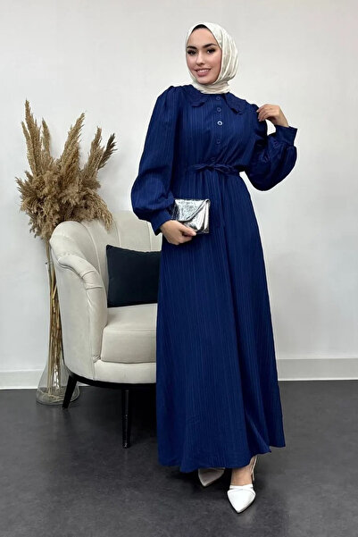 Tesettür Diyarı Rochie de damă cu guler pentru bebeluși cu detaliu cu nasturi...