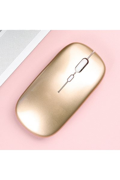 MissionFit Glossy-gold Wireless Bluetooth-compatible Mouse Portable Ergonomic Computer Mice For Laptop Ipad Tab
