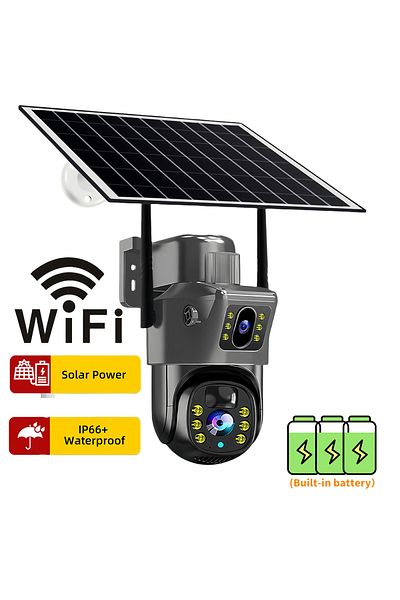 Choice 3.6mm WIFI CCTV no card 4G SIM Dual Lens Solar Camera 8MP 4K Wireless Surveillance Camera WiFi for S