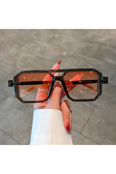 Choice4 987-c5 grey-pink other KAMMPT Vintage Square Sunglasses for Men Fashion 2024 Retro Double Bridge Mal