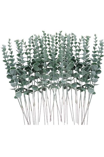 Choice Style 2 10pcs Artificial Plants Eucalyptus Leaves Green Leaf Branches for Home Garden Wedding Decora