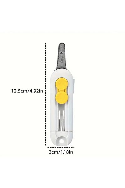 Choice WHITE 1pc Magnetic Mini Box Cutter, Retractable Blade, Portable Letter Opener & Paper Cutter, Durabl
