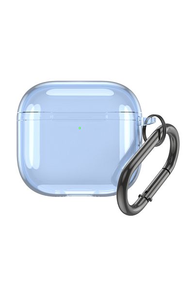 APWIKOGER Transparent Blue Clear Soft TPU Earphone Case for Apple AirPods 4 2024 Charging Case Wireless Earpho
