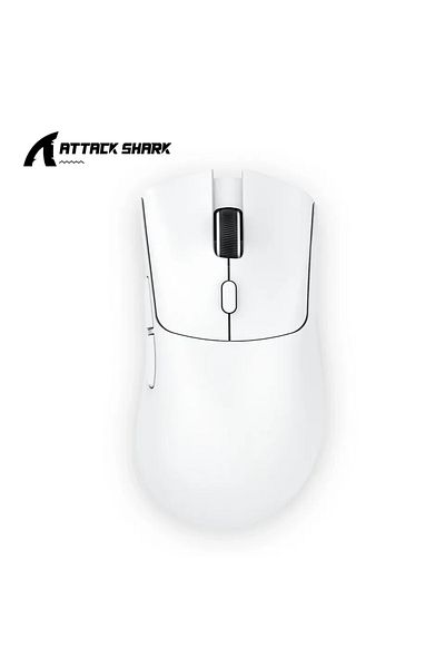 Choice ماوس لاسلكي White Attack Shark R1 بدقة 18000 نقطة في البوصة بتقنية البلوتوث، بتصميم مريح وخفيف الوزن للغاية، P