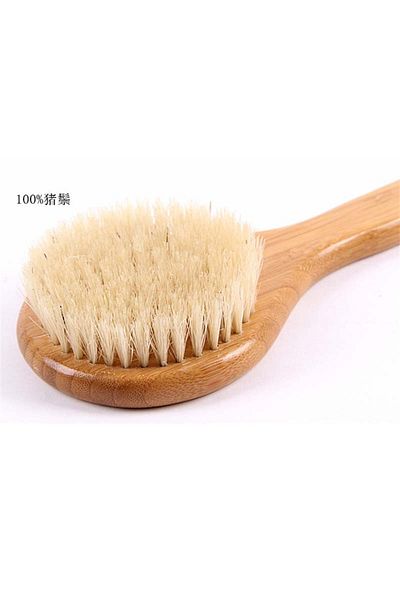 Choice 33cm Bamboo Shower Body Brush With Boar Bristle Perfect For Dry Skin Brushing Essential For Cellu...