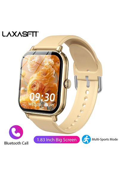 LAXASFIT Golden LAXASFIT 2025 New Bluetooth Answer Phone Smart Watch Men's Touch Talk Fitness Tracker Women's
