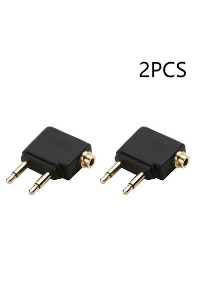 Vikefon 2 Pcs B 1-5Pcs Audio Adapter 3.5mm Plug Jack Airline Airplane Earphone Headphone Audio Adapter for A